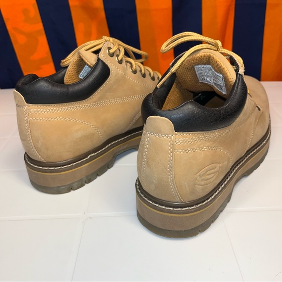 MEN'S SIZE 10 SKECHERS SHANK BROWN SUEDE ANKLE WORK HIKING BOOTS LEATHER UPPER - Picture 4 of 6